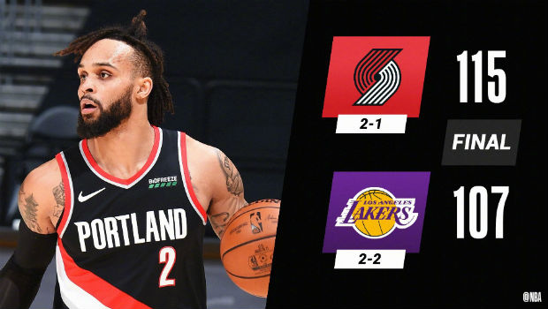 <a href=/24zhibolq/blazers/ target=_blank class=infotextkey>开拓者</a>115-107战胜<a href=/24zhibolq/lakers/ target=_blank class=infotextkey>湖人</a>
