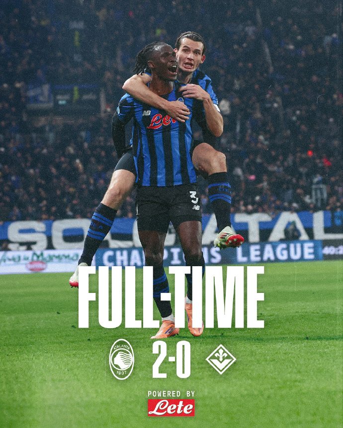 亚特兰大2-0佛罗伦萨,奥迪隆世界波+卢克曼补射终结3连败