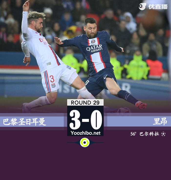 巴黎0-1里昂 <a href=/24zhiboqiuxing/24zhibozq/119.html target=_blank class=infotextkey>梅西</a>哑火巴尔科拉制胜
